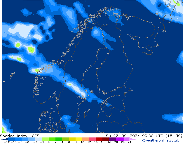 Soaring Index GFS zo 22.09.2024 00 UTC