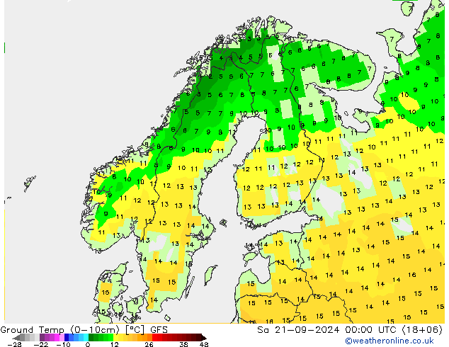 Temp. 10cm GFS za 21.09.2024 00 UTC