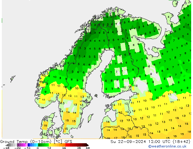 Temp (0-10cm) GFS dim 22.09.2024 12 UTC