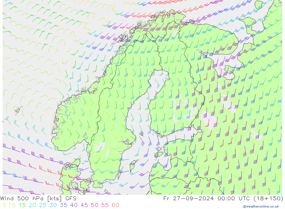 Wind 500 hPa GFS Fr 27.09.2024 00 UTC