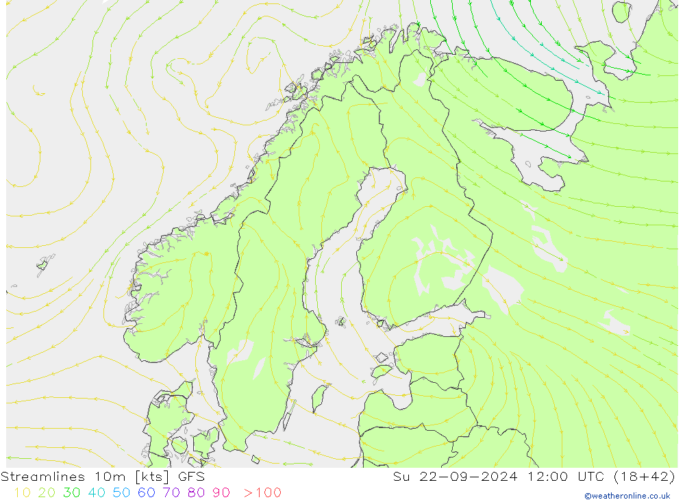 Rüzgar 10m GFS Paz 22.09.2024 12 UTC