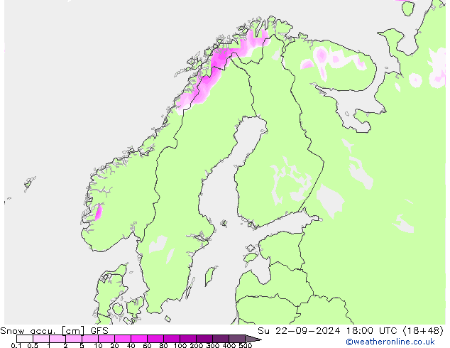 Schneemenge GFS So 22.09.2024 18 UTC