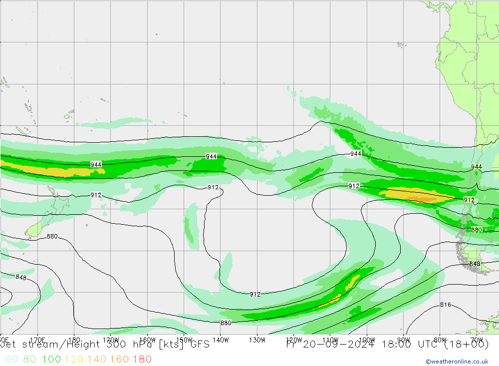 Prąd strumieniowy GFS pt. 20.09.2024 18 UTC