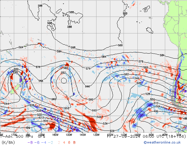 T-Adv. 500 hPa GFS Fr 27.09.2024 06 UTC