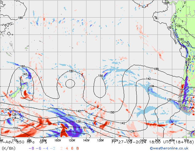 T-Adv. 850 hPa GFS Fr 27.09.2024 18 UTC