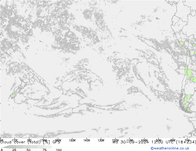 Nubi (totali) GFS lun 30.09.2024 12 UTC