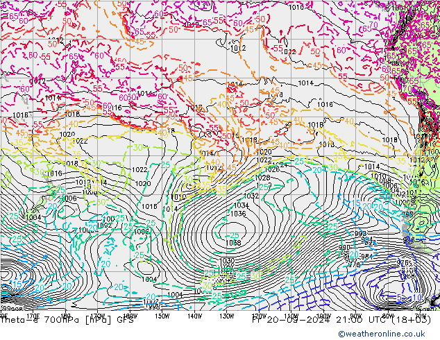 Theta-e 700hPa GFS Fr 20.09.2024 21 UTC