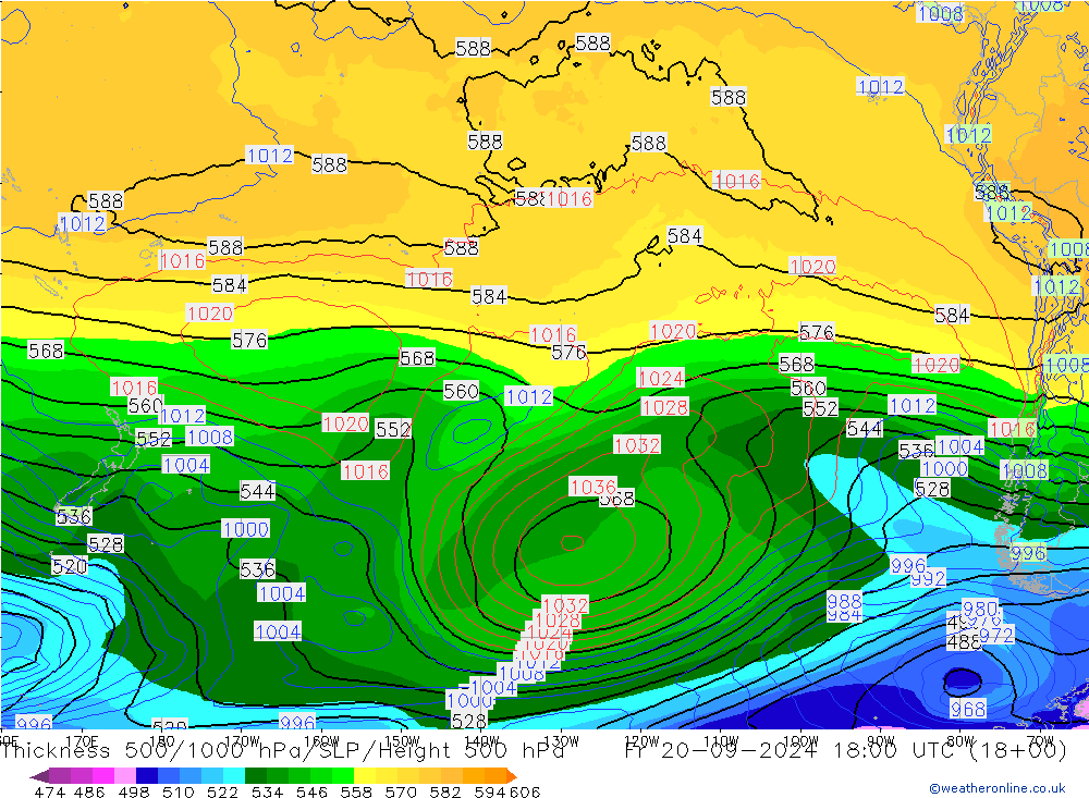 Thck 500-1000hPa GFS Fr 20.09.2024 18 UTC