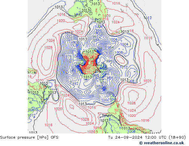 Luchtdruk (Grond) GFS di 24.09.2024 12 UTC