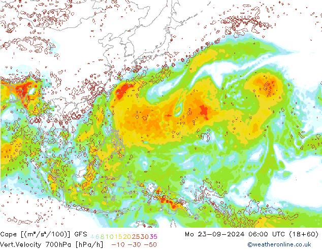 Cape GFS Mo 23.09.2024 06 UTC