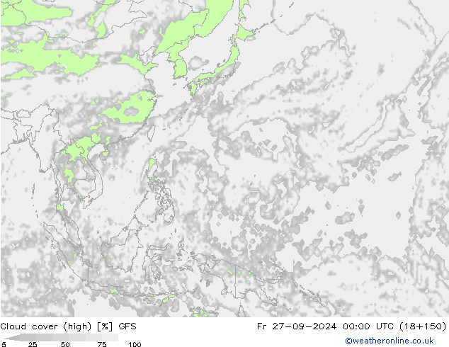 Nubes altas GFS vie 27.09.2024 00 UTC