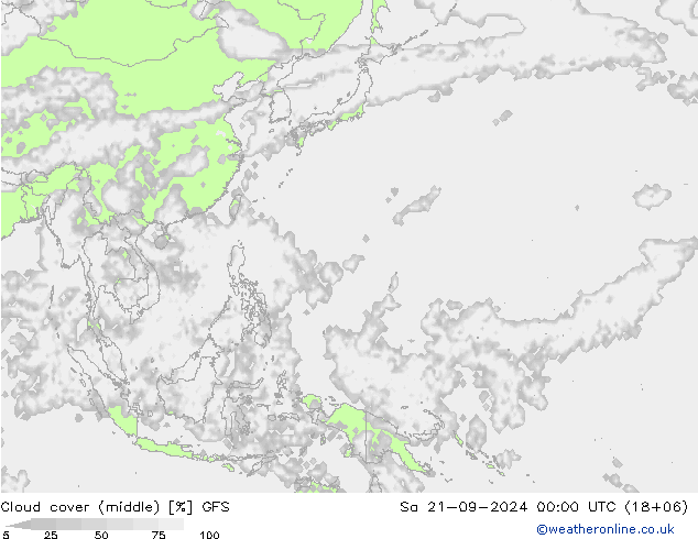 облака (средний) GFS сб 21.09.2024 00 UTC