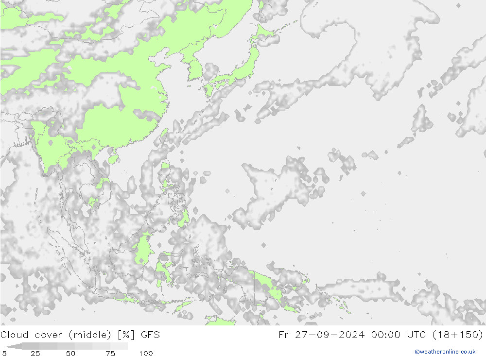 Nuages (moyen) GFS ven 27.09.2024 00 UTC