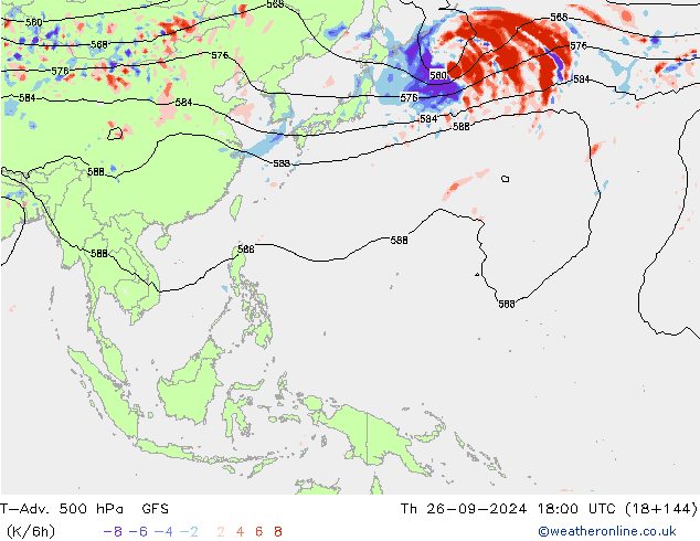 T-Adv. 500 hPa GFS gio 26.09.2024 18 UTC