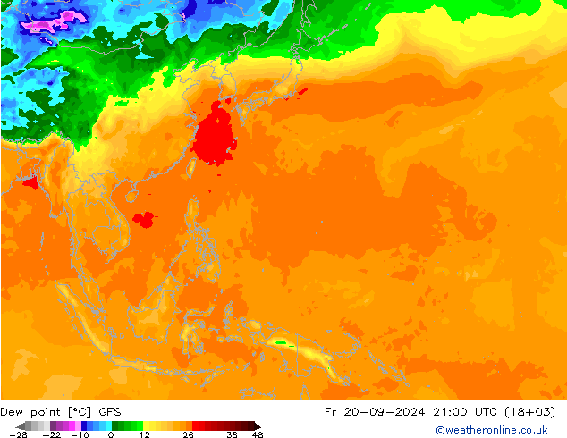 Çiğ Noktası GFS Cu 20.09.2024 21 UTC