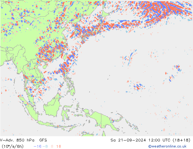 V-Adv. 850 hPa GFS sab 21.09.2024 12 UTC