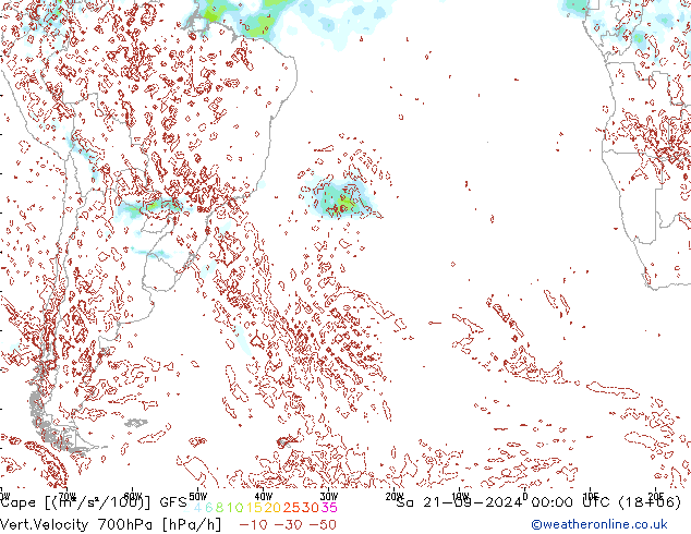 Cape GFS za 21.09.2024 00 UTC