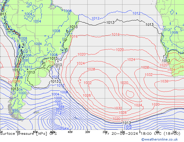 pression de l'air GFS ven 20.09.2024 18 UTC