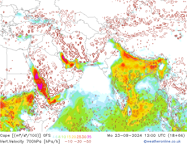 Cape GFS пн 23.09.2024 12 UTC