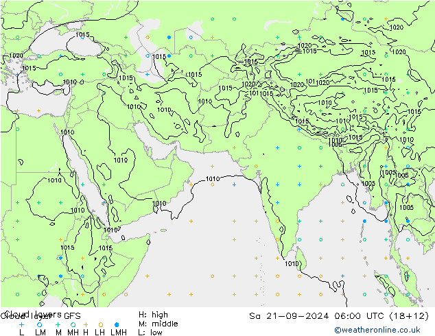 Cloud layer GFS Sa 21.09.2024 06 UTC