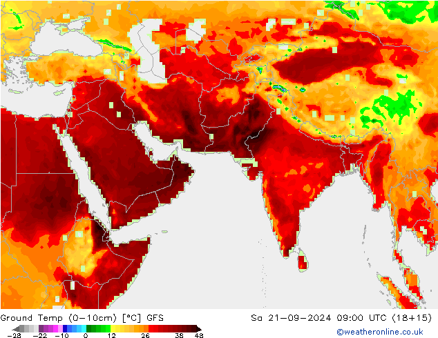 Temp. 10cm GFS za 21.09.2024 09 UTC