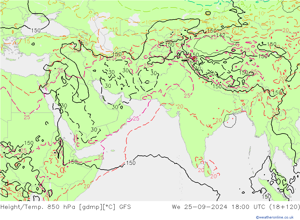 GFS: Çar 25.09.2024 18 UTC