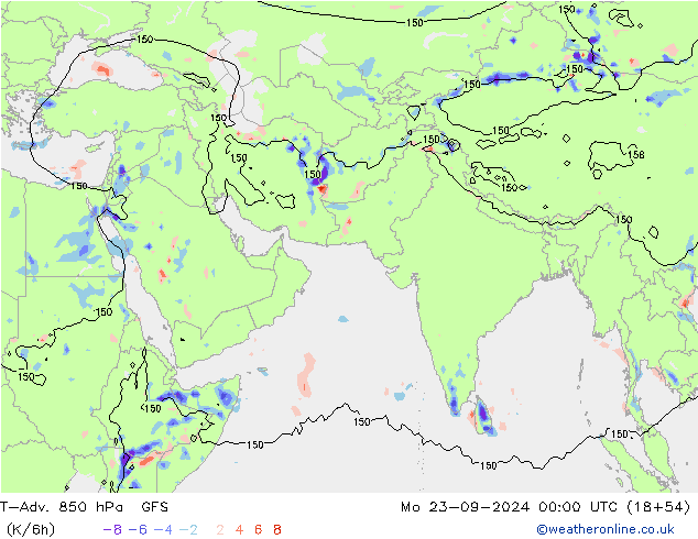 T-Adv. 850 hPa GFS Mo 23.09.2024 00 UTC