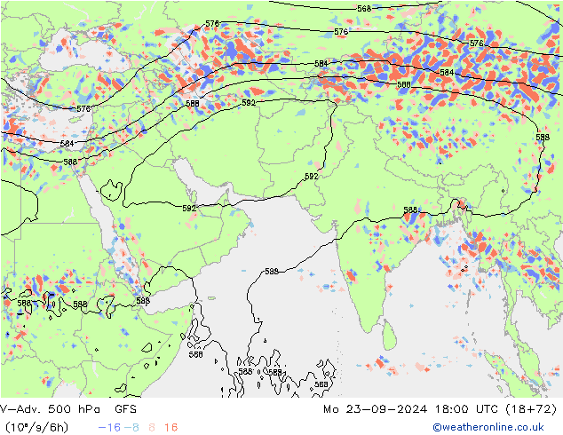 V-Adv. 500 hPa GFS lun 23.09.2024 18 UTC