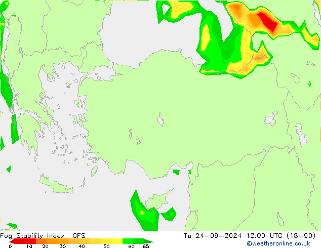 Fog Stability Index GFS Ter 24.09.2024 12 UTC