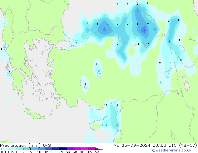 Yağış GFS Pzt 23.09.2024 03 UTC