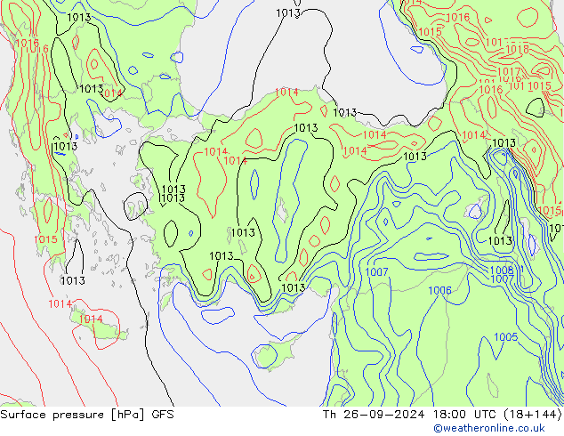 Surface pressure GFS Th 26.09.2024 18 UTC