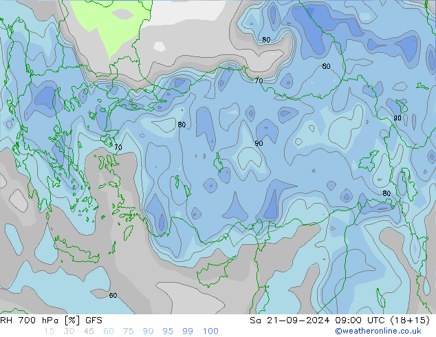 RH 700 hPa GFS Settembre 2024