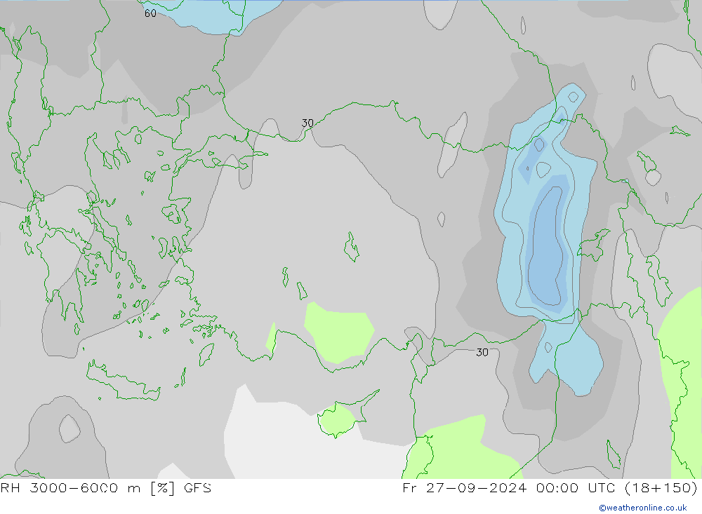 RH 3000-6000 m GFS ven 27.09.2024 00 UTC