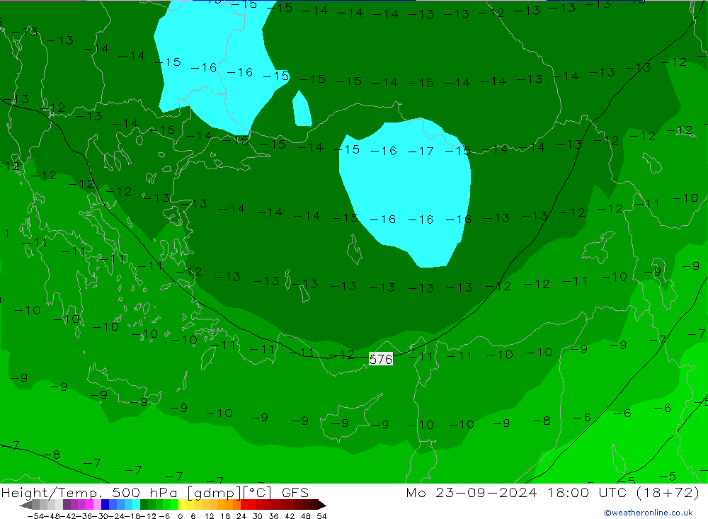 Z500/Rain (+SLP)/Z850 GFS Po 23.09.2024 18 UTC