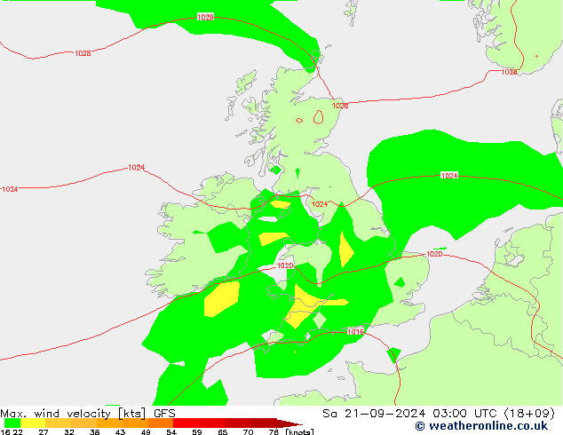 Max. wind velocity GFS  21.09.2024 03 UTC