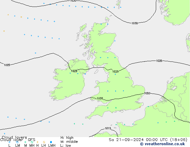 Wolkenschichten GFS Sa 21.09.2024 00 UTC