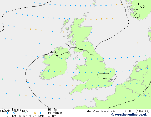 Wolkenlagen GFS ma 23.09.2024 06 UTC