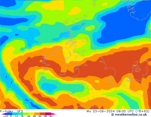 K-Index GFS Mo 23.09.2024 09 UTC