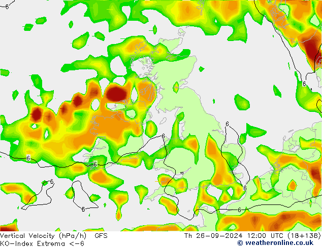 Convection-Index GFS чт 26.09.2024 12 UTC