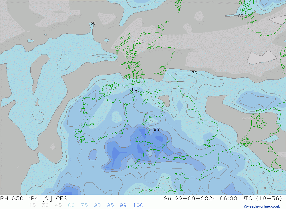 RV 850 hPa GFS zo 22.09.2024 06 UTC