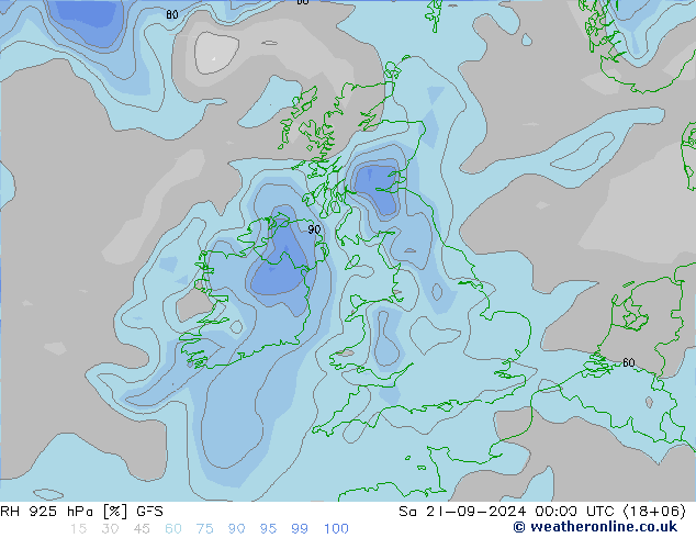 RH 925 hPa GFS September 2024