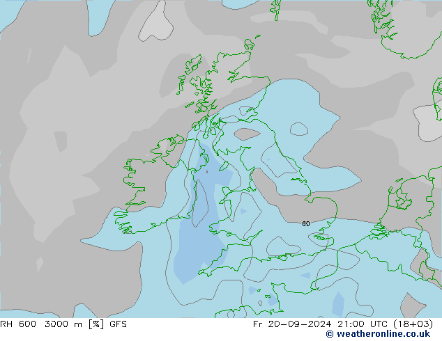 RH 600-3000 m GFS пт 20.09.2024 21 UTC