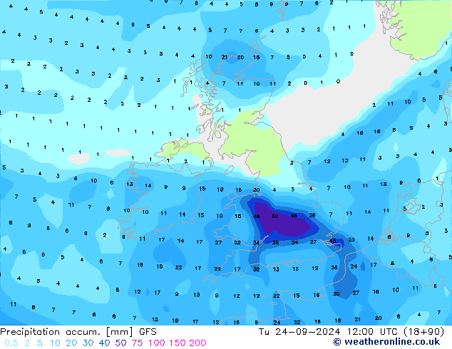 Precipitación acum. GFS mar 24.09.2024 12 UTC