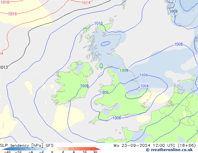 Drucktendenz GFS Mo 23.09.2024 12 UTC