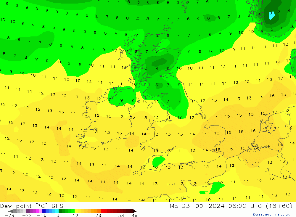 punkt rosy GFS pon. 23.09.2024 06 UTC