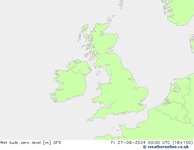 Wet bulb zero level GFS Pá 27.09.2024 00 UTC