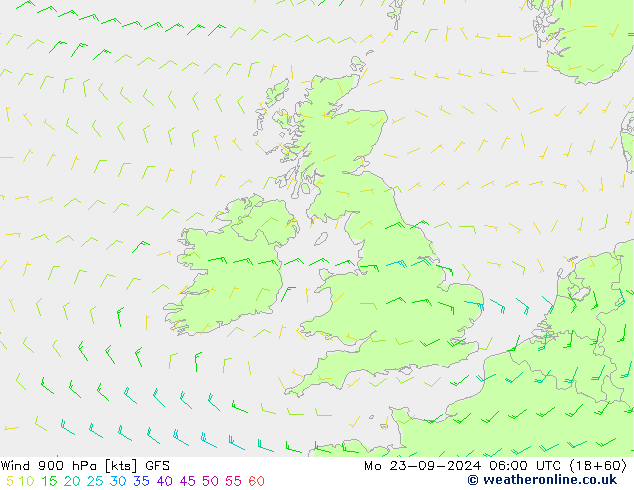 Vento 900 hPa GFS Seg 23.09.2024 06 UTC