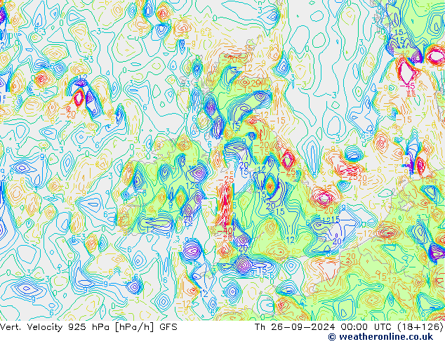 Vert. Velocity 925 hPa GFS Čt 26.09.2024 00 UTC