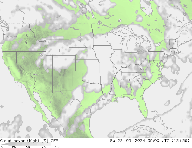 Nubi alte GFS dom 22.09.2024 09 UTC