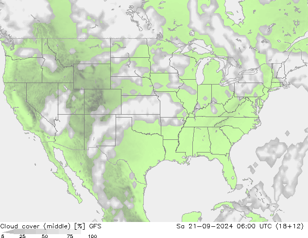 облака (средний) GFS сб 21.09.2024 06 UTC